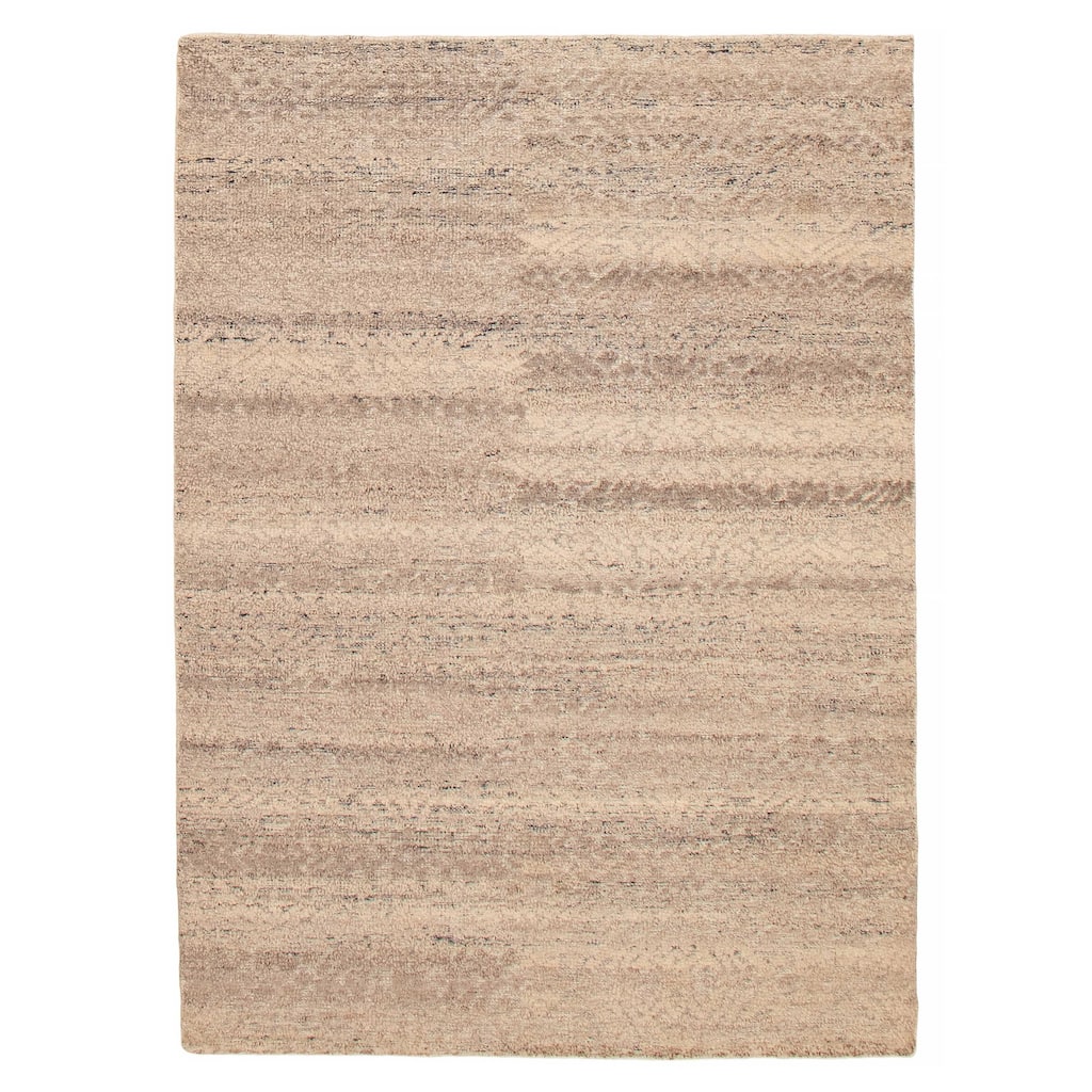 ECARPETGALLERY Hand-knotted Tangier Taupe Wool Rug - 5'3 x 7'6
