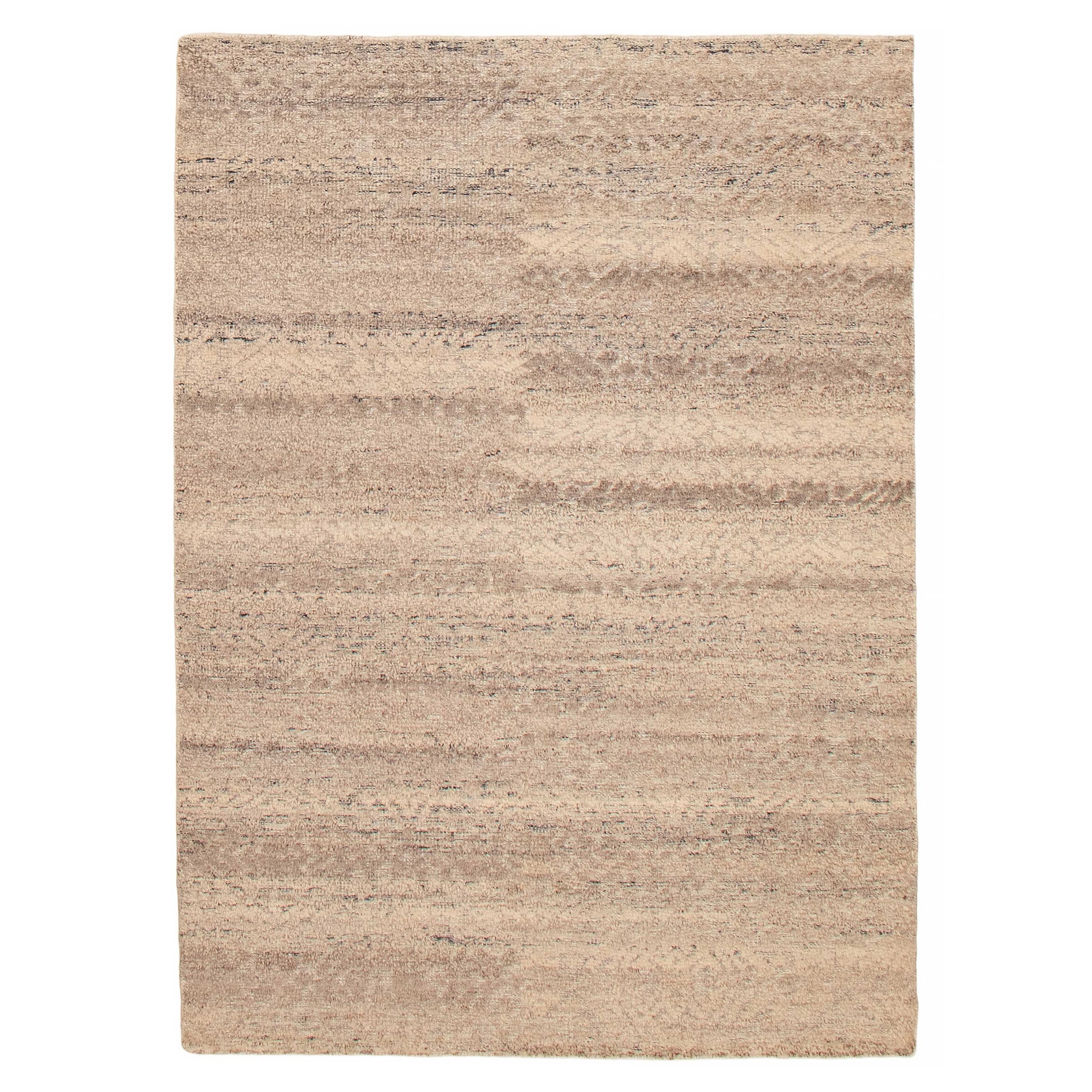 ECARPETGALLERY Hand-knotted Tangier Taupe Wool Rug - 5'3 x 7'6