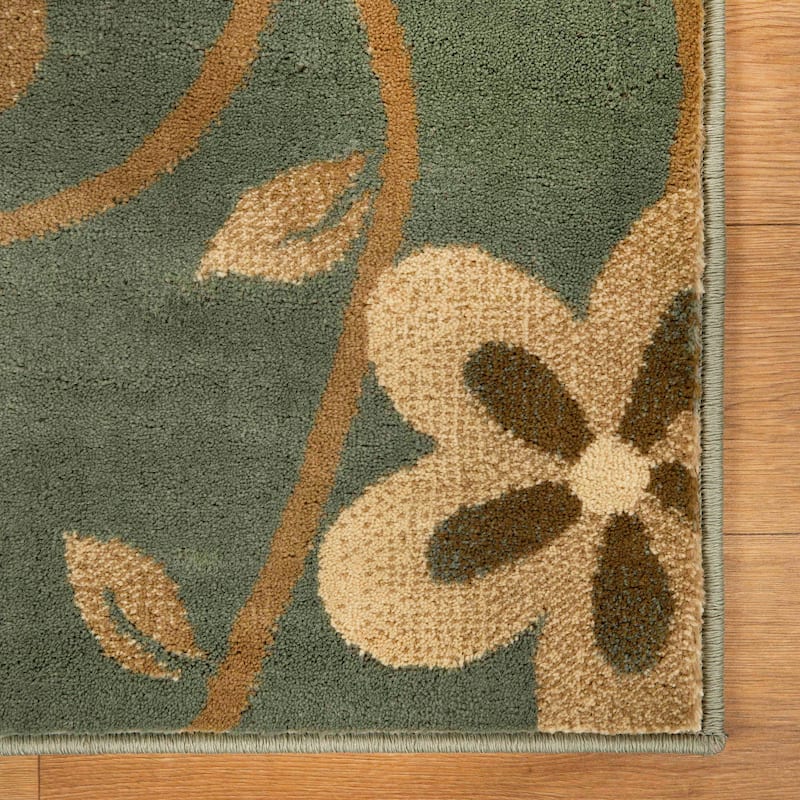 Superior Modern Bohemian Oversized Flower Vines Power-Loomed Indoor Area Rug