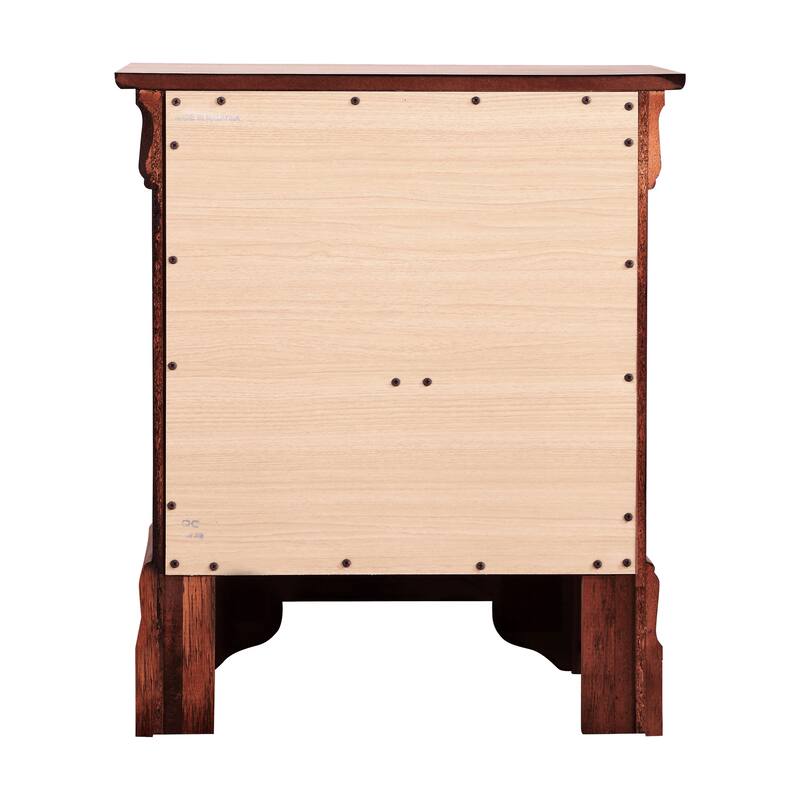 Cherry Finish Nightstand with Two Drawers, Durable and Elegant Bedroom Storage