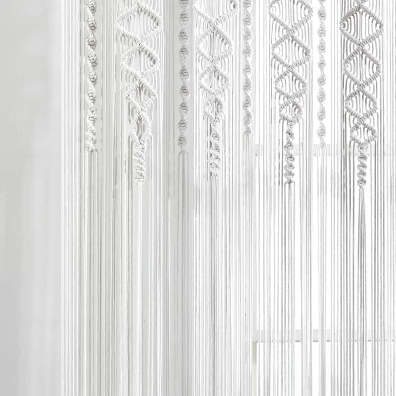 Lush Decor Boho Macrame Textured Cotton Window Curtain/Room Divider/Doorway/Wall Decor