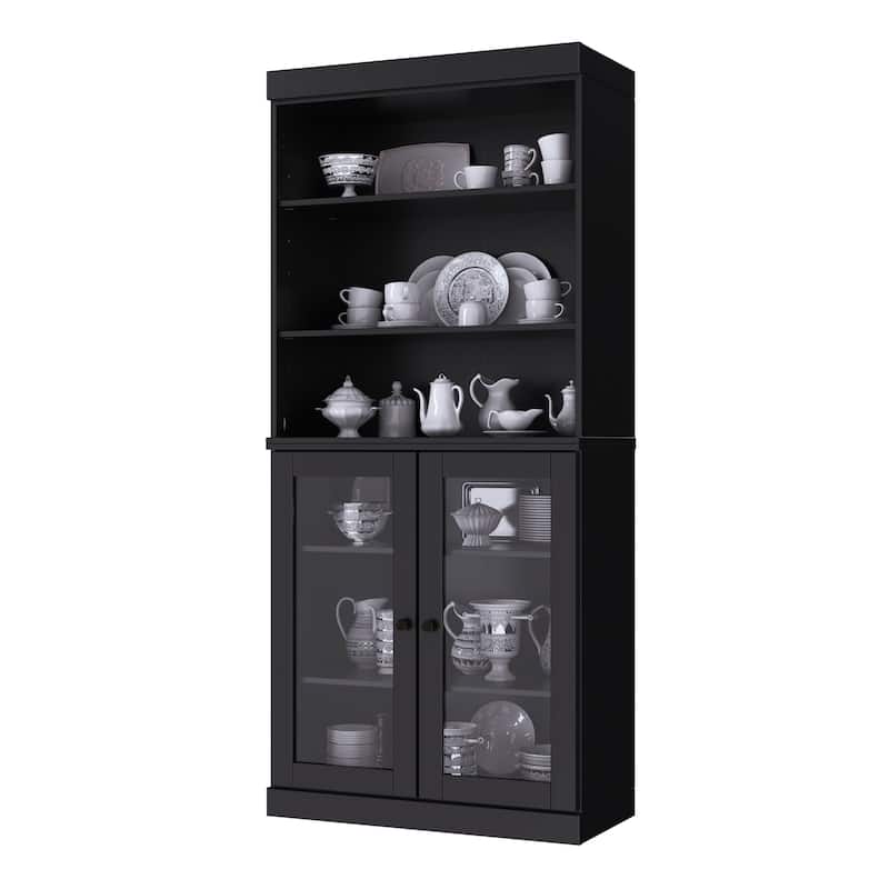100% Solid Wood 32" Kitchen Pantry Cabinet with 2 Doors by Palace Imports