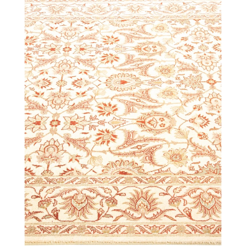 Overton Hand Knotted Wool Vintage Inspired Traditional Mogul Ivory Area Rug - 4 x 6
