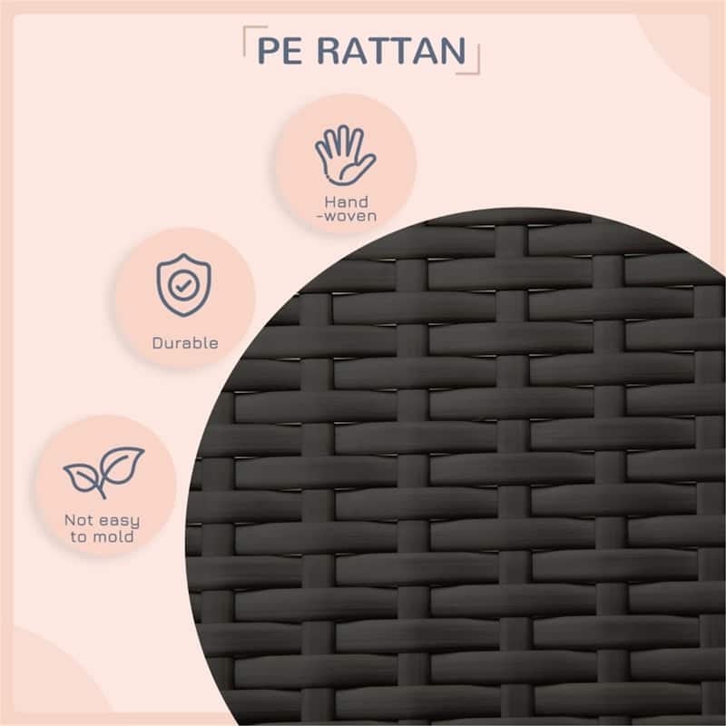 Outdoor Dog House with Elevated Rattan Design and Cushioned Bed for Small to Medium Pets - 38.5" L x 27.25" W x 27.5" H