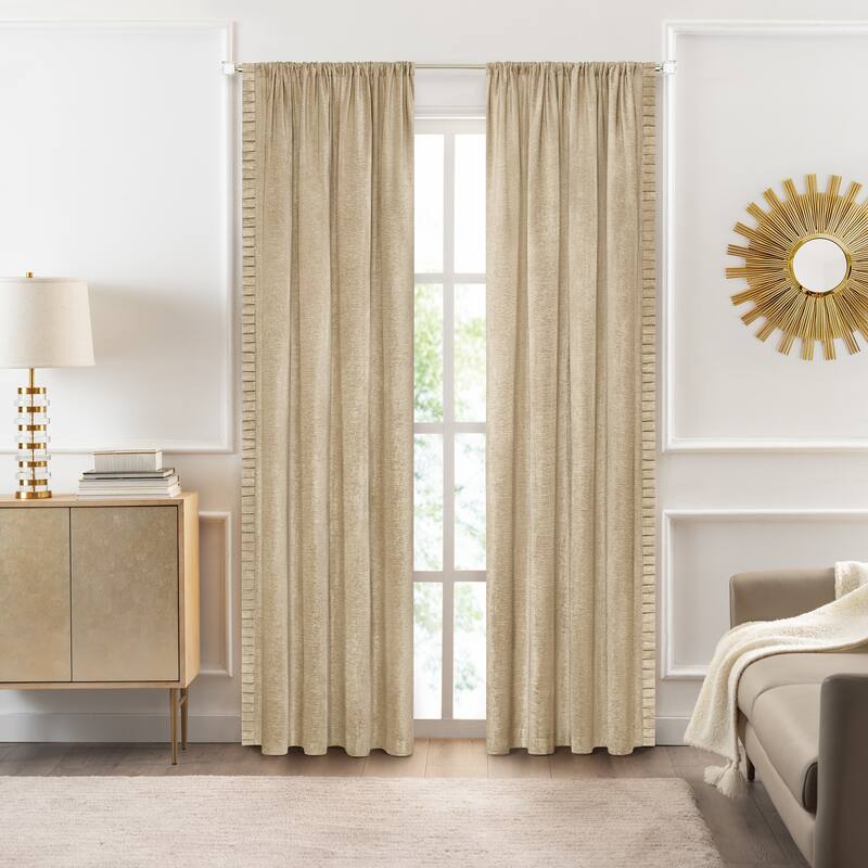 Bordeaux Rod Pocket Window Curtain Panel - 52x63 - Tan