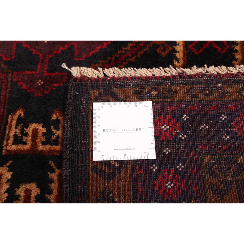 ECARPETGALLERY Hand-knotted Teimani Dark Burgundy Wool Rug - 3'7 x 6'2