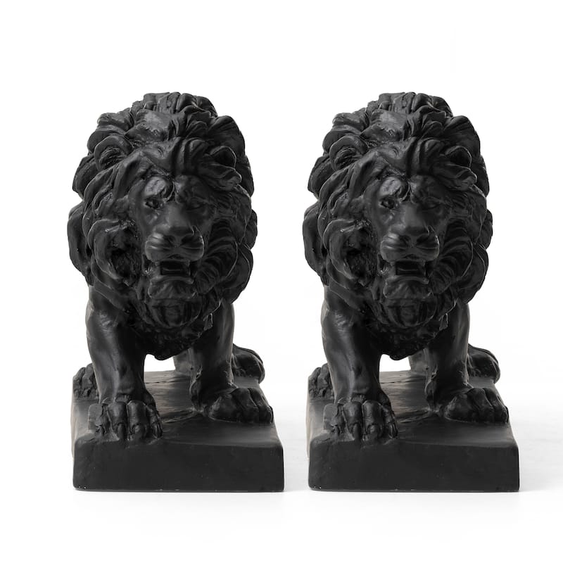 Glitzhome 24.5"L MGO Guardian Walking Lion Statue Indoor Outdoor Garden Sculpture Front Door Porch Decor