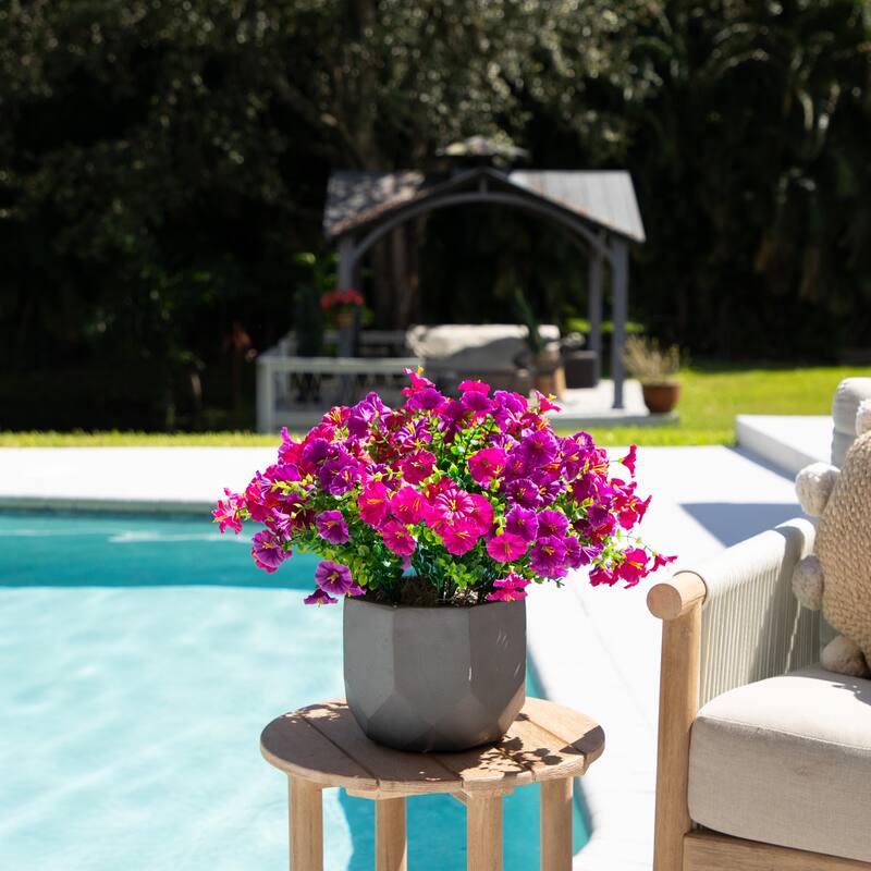 14-in UV Resistant Artificial Morning Glory Bush - Set of 12