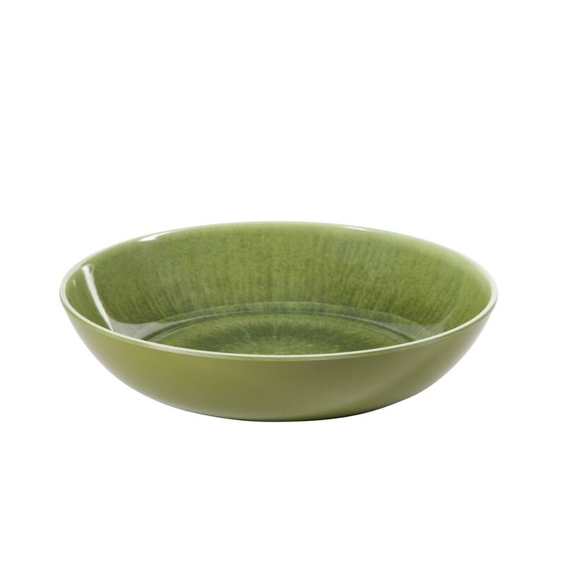 Gibson Home Casper Court 16-Piece Melamine Dinnerware Set - Reactive Glaze Look Plates and Bowls, Service for 4
