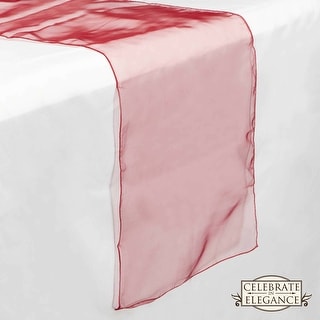 5 Organza Sheer Long Wedding Dining Room Table Runners Burgandy - 14" x ...