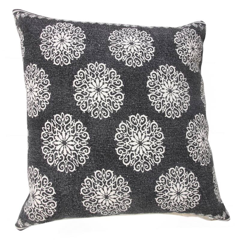 Sevita Traditional Bordered Bohemian Floral Throw Pillow, Single or Set of 2