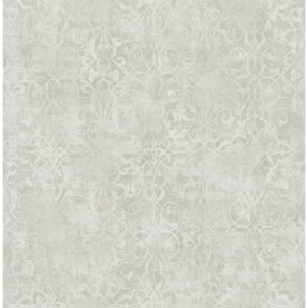 Seabrook Designs Brilliant Rustic Scroll Unpasted Wallpaper
