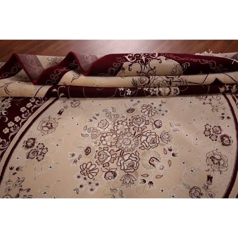 Victorian Style Floral Kashan Turkish Area Rug Machine Made Carpet - 9'9" x 13'3"