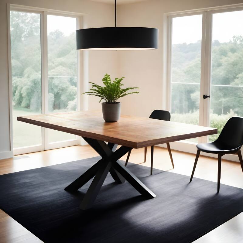 Modern 80" Mango Wood Dining Table with Striking Spider Legs