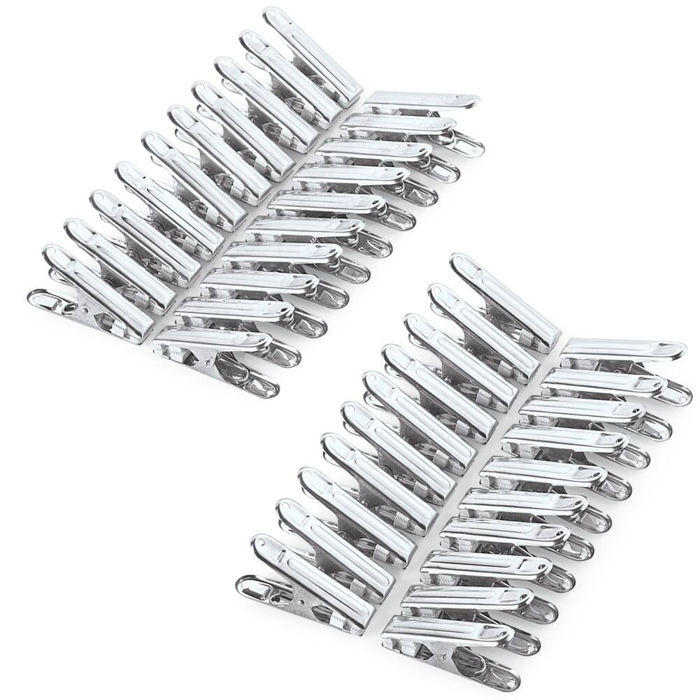 Stainless Steel Clothespins Set of 40 7.250 x 5.630 x 2.880 On