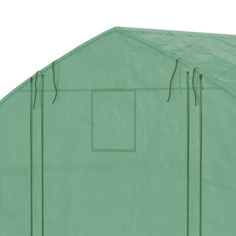 Outsunny 11.5' x 10' x 6.5' Walk-in Tunnel Greenhouse with Zippered Mesh Door, 7 Mesh Windows & Roll-up Sidewalls