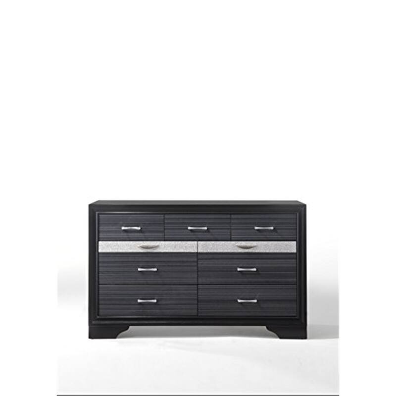 Black Dresser with 9 Drawers - Modern Bedroom Storage Organizer