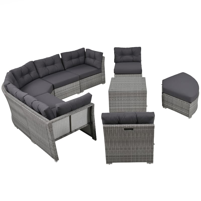 Patio Seating Group With Cushions and Center Table for Patio