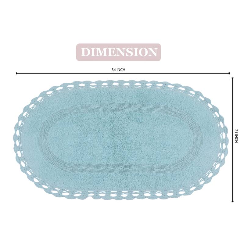 Hampton Contour Rug, Cotton Soft, Water Absorbent, Non Slip U Shape Contour Rug Machine Washable 20"x20" Contour