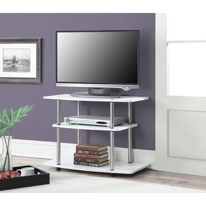 Convenience Concepts Designs2Go No Tools 3 Tier TV Stand - White