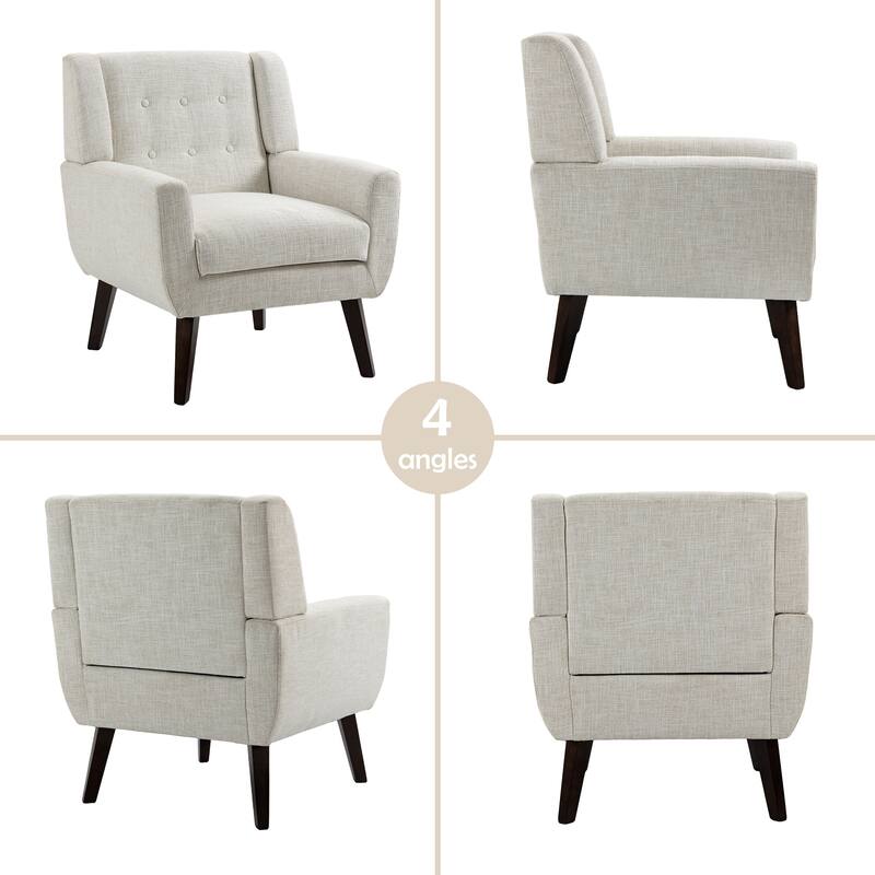 3-Piece Tufted Linen Armchair and Loveseat Set