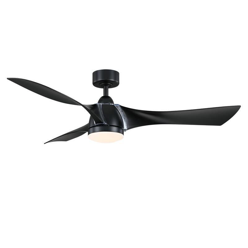 Klear 56 inch Indoor/Outdoor Ceiling Fan with LED CCT Select Light Kit - Black