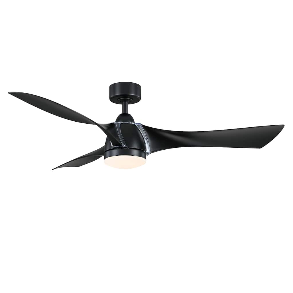 Klear 56 inch Indoor/Outdoor Ceiling Fan with LED CCT Select Light Kit - Black