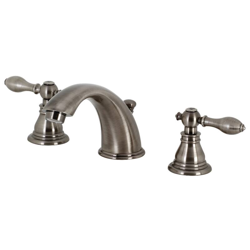Kingston Brass American Classic Deck Mount Widespread Bathroom Faucet - Black Stainless
