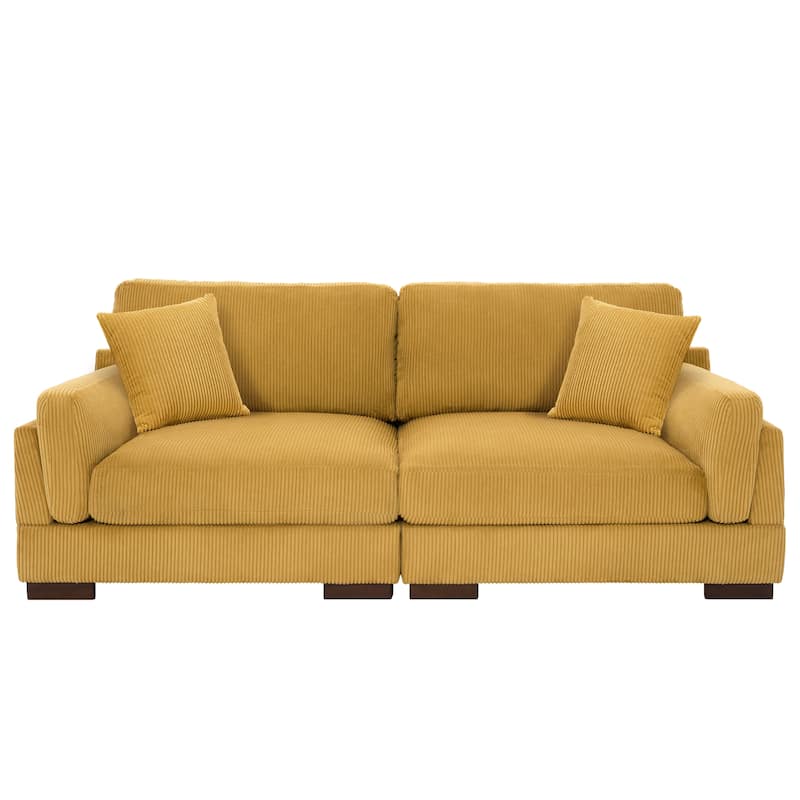 90" Corduroy Modular Sofa Reclining Sectional