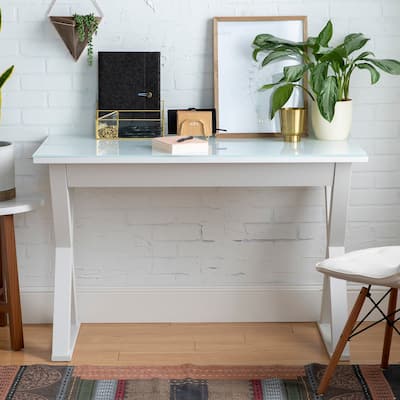 Middlebrook 48-inch X-Frame Glass Top Computer Desk