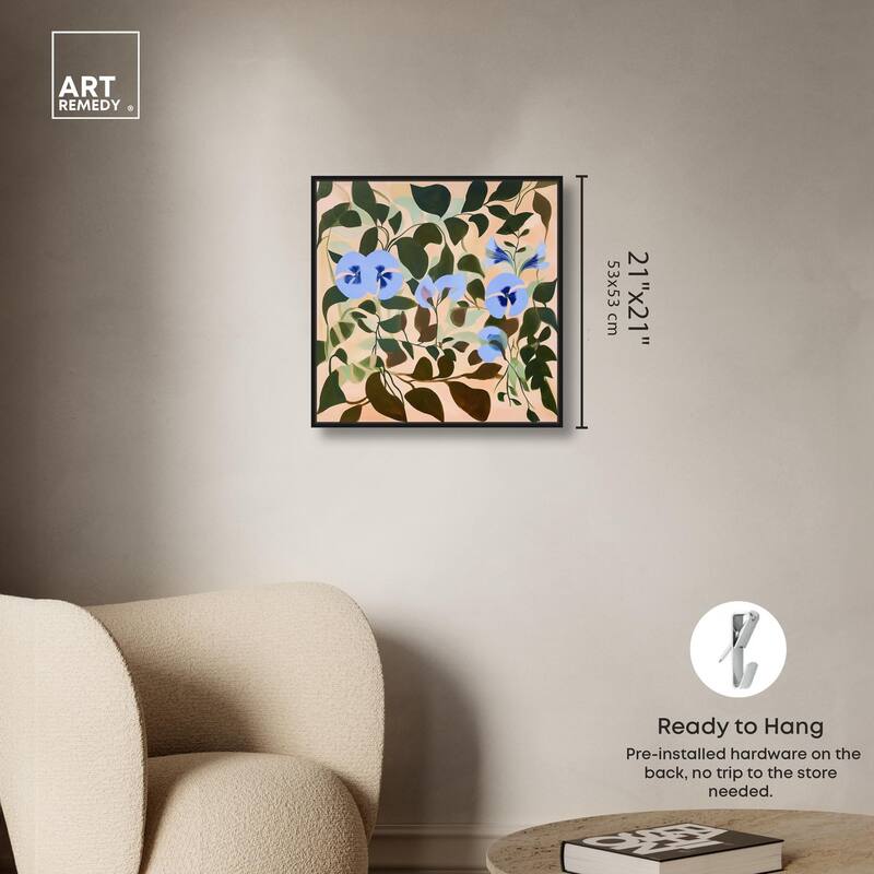 Naive Blue Flowers Canvas by Art Remedy