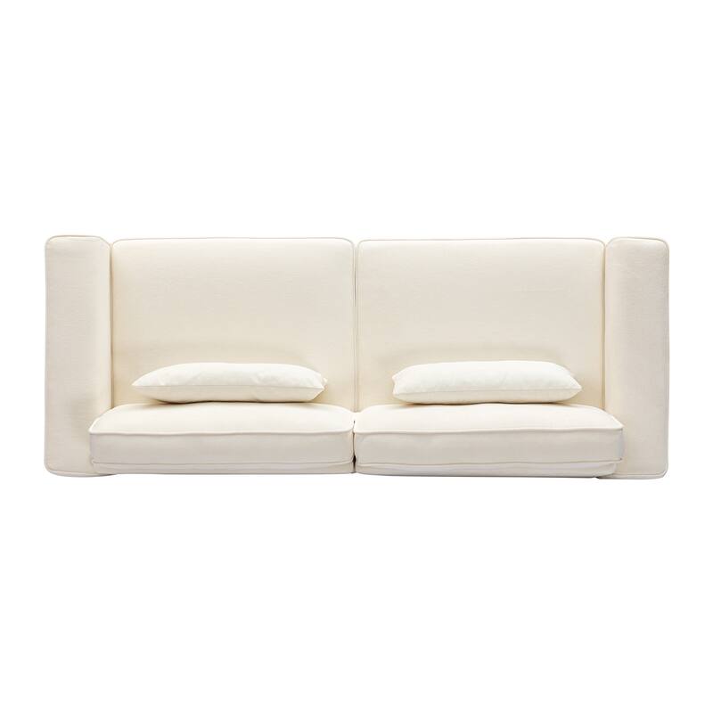 Living Room Fabric Sofa, 79.5" Modern Loveseat Sofa with Wide Armrests and Plush Cushions, for Apartment, Bedroom