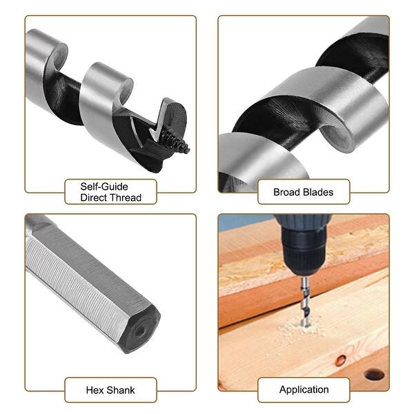 Shop Auger Drill Bit Wood Hex Shank 25mm Cutting Dia Hss Electric