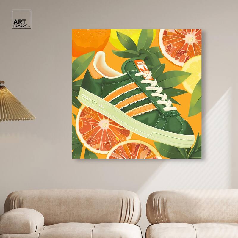 Citrus Sneaker Canvas by Art Remedy, Gallery Wrapped