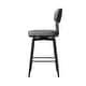 preview thumbnail 3 of 14, 360° Swivel Leather Cushioned Bar Chairs with Sturdy Iron Legs, Set of 2