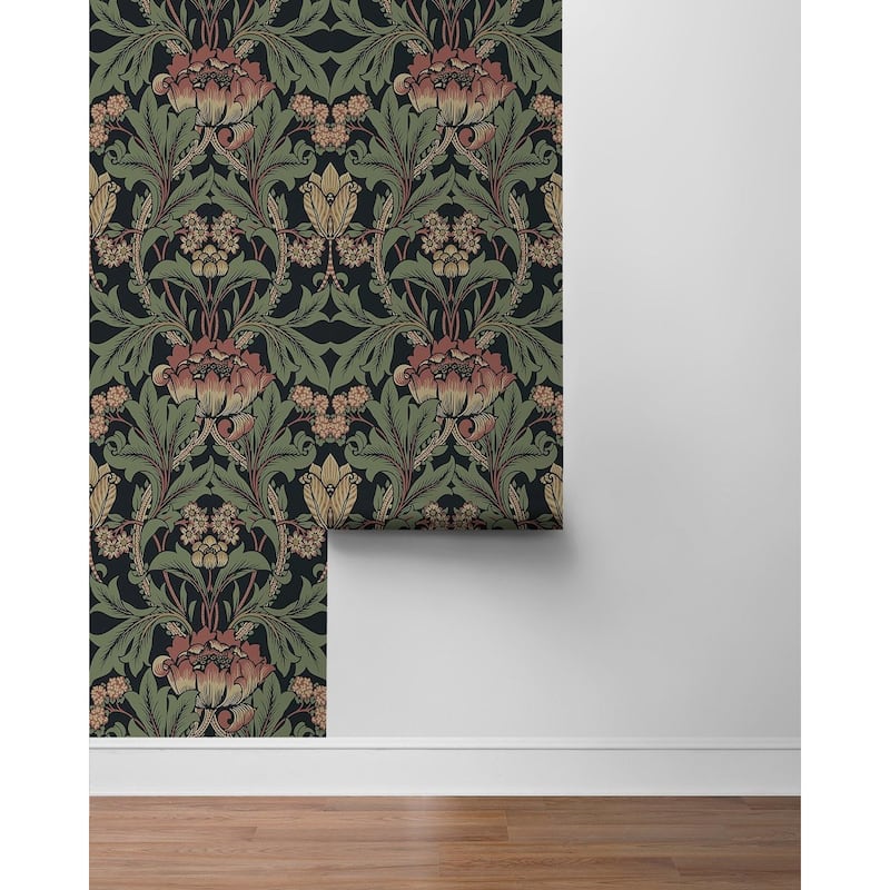Seabrook Designs Primrose Garden Floral Prepasted Wallpaper
