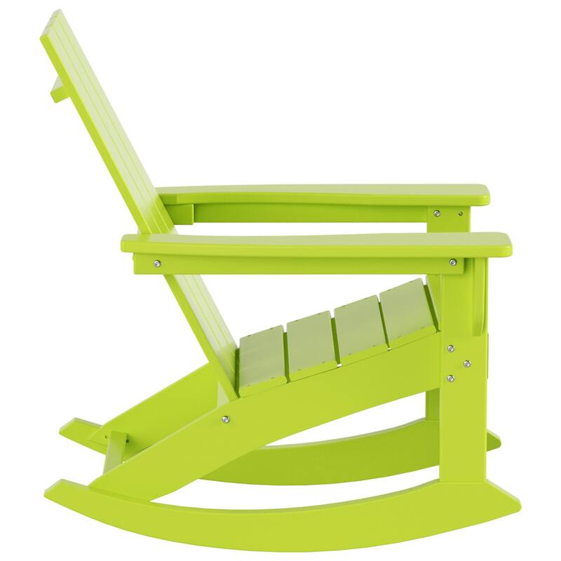 Shoreside Modern Eco-Friendly All Weather Poly Adirondack Rocking Chair