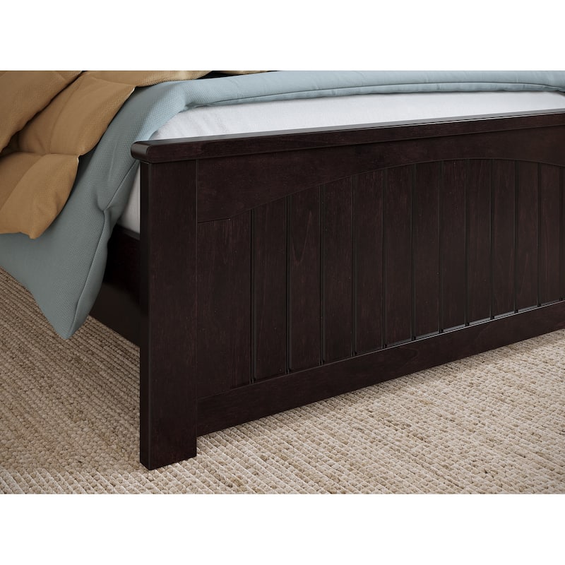 Naples Solid Wood Low Profile Platform Bed with Matching Footboard