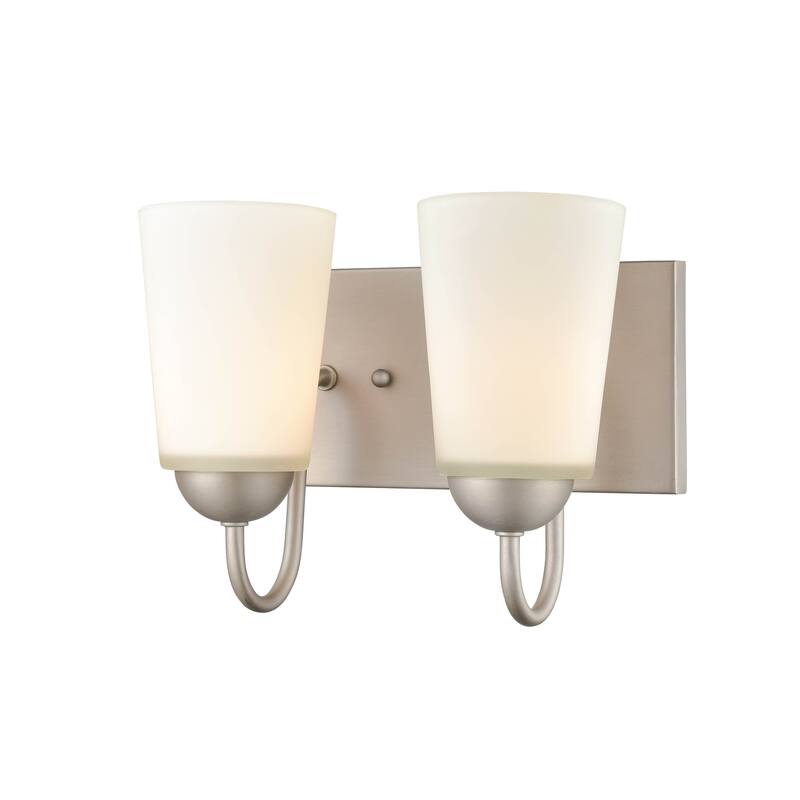 Millennium Lighting Ivey Lake 2 Light Bathroom Vanity Fixture in Multiple Finishes with Frosted Glass Shades
