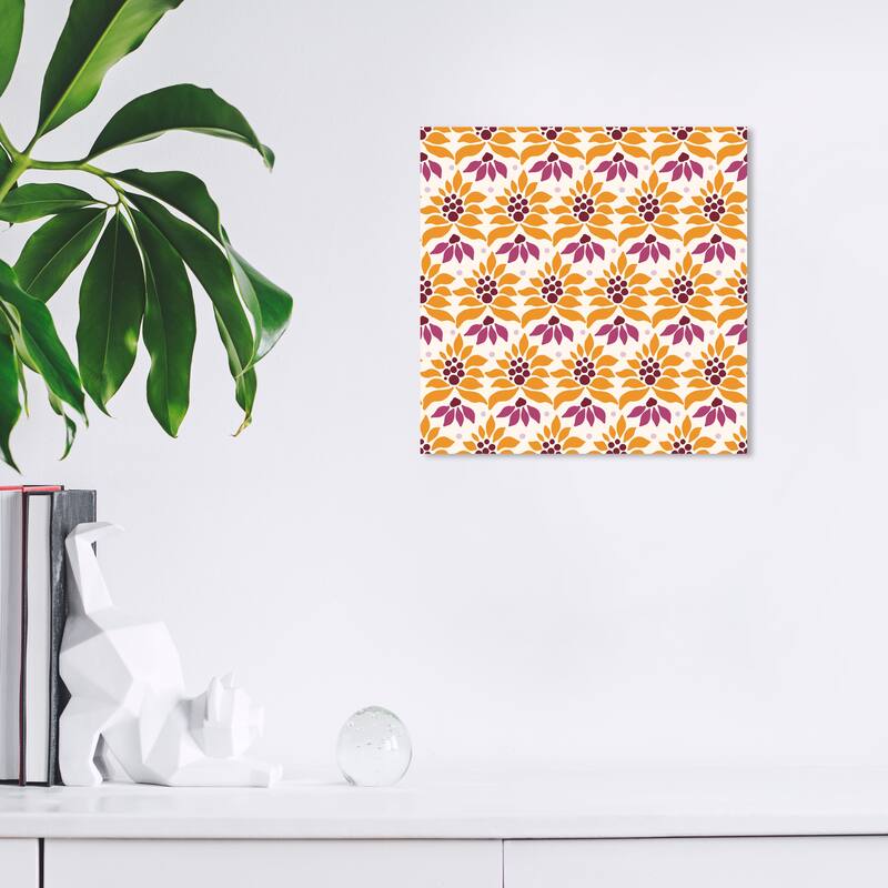 Wynwood Studio Canvas Abstract All sold out florals Orange and Apricot Modern & Contemporary Wall Art Canvas Print - 12 x 12