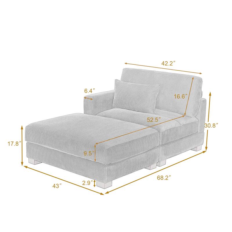 Modular Sectional Sofa with Ottomans