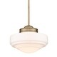 preview thumbnail 4 of 6, Ingalls Medium Pendant Modern Brass with Vintage Milk Glass