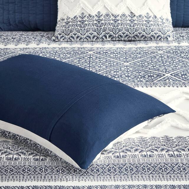 The Curated Nomad Natoma Cotton Chenille Printed Duvet Cover Set