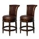 preview thumbnail 76 of 109, Maven Lane 26" Pullman Swivel Counter Height Kitchen Stool Set of 2 - Dark Walnut Vegan Leather.