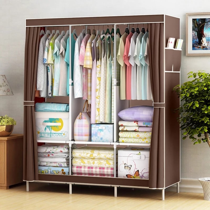 Portable closet cheap with drawers