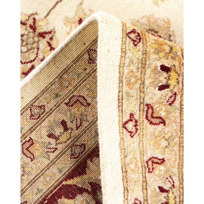 Overton Hand Knotted Wool Vintage Inspired Traditional Mogul Ivory Area Rug - 8 x 10