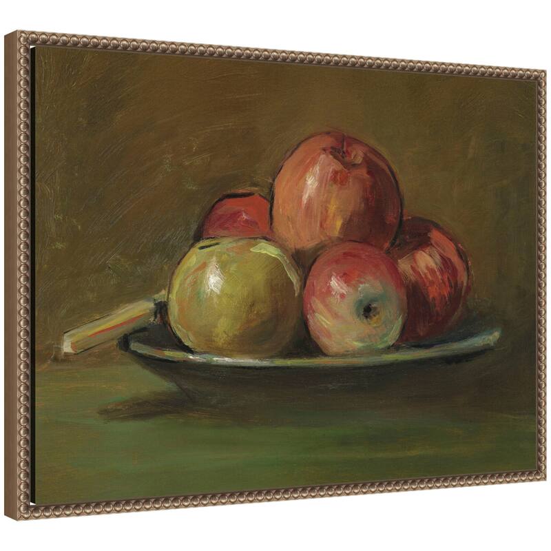 Kate and Laurel Still Life with Apples circa 1905 George Leslie Hunter by Nostalgia Prints Framed Canvas Wall Art Print - 24x18