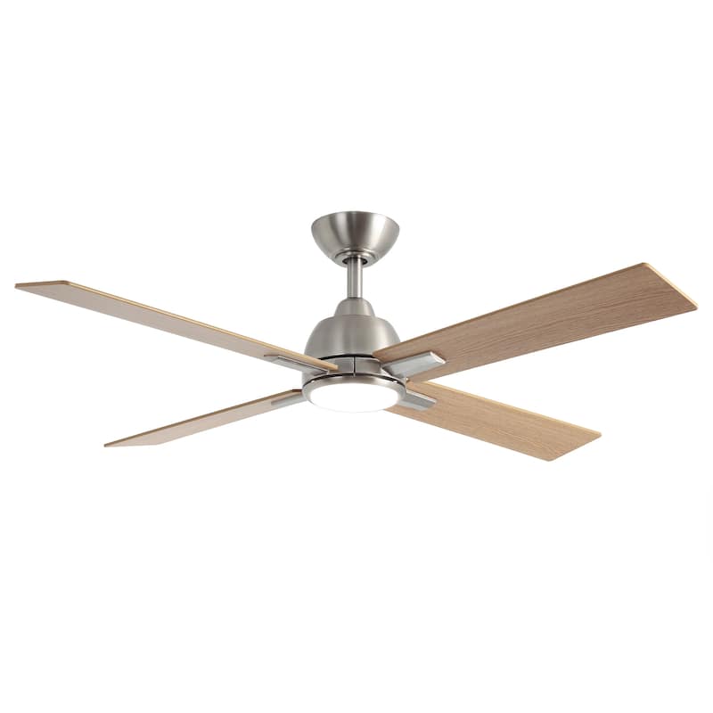 48-inch Gold Plywood Modern Dimmable Ceiling Fan with Light and Remote