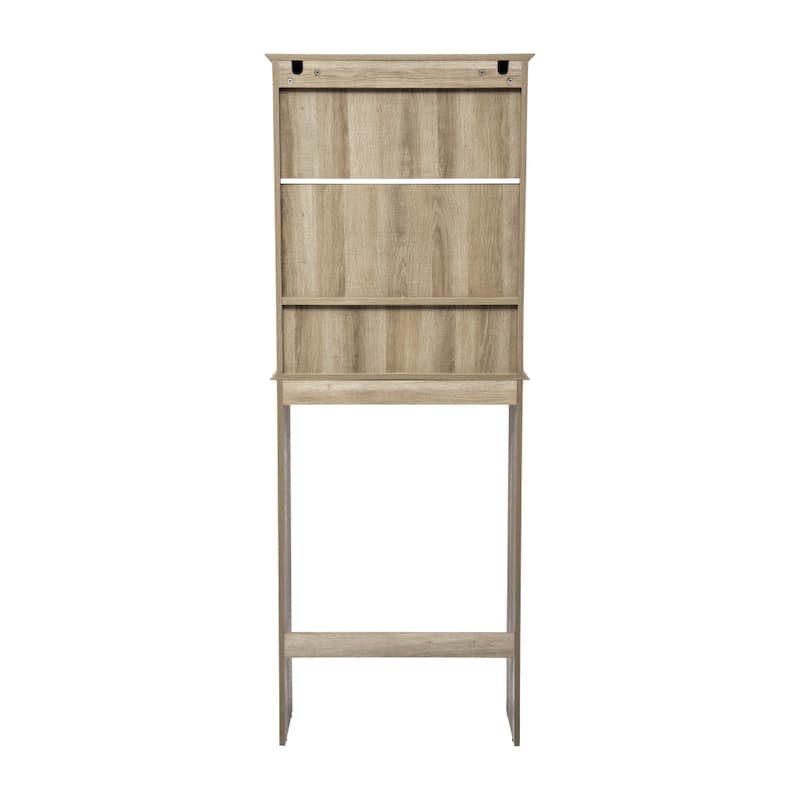 Brown Farmhouse Over the Toilet Cabinet Storage Organizer with 2 Shelves