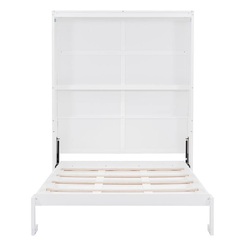 Queen Size Murphy Bed Wall Bed with Shelves